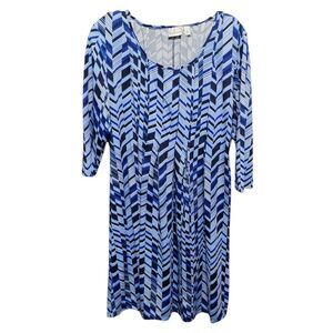 Blue Abstract Casual Dress 